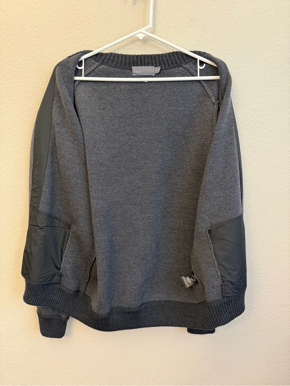 Vince Men's Charcoal Gray Zip-Front Cardigan Sweater Sz M All wool double zip - Picture 13 of 13
